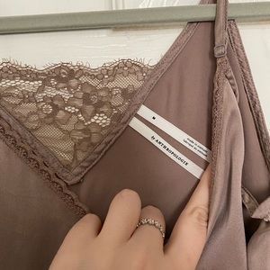 Satin mauve tank top